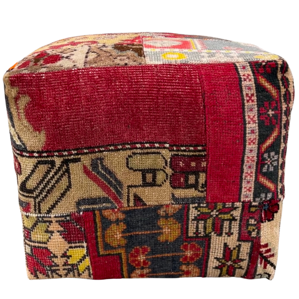 Vintage Patchwork Turkish Rug Ottoman