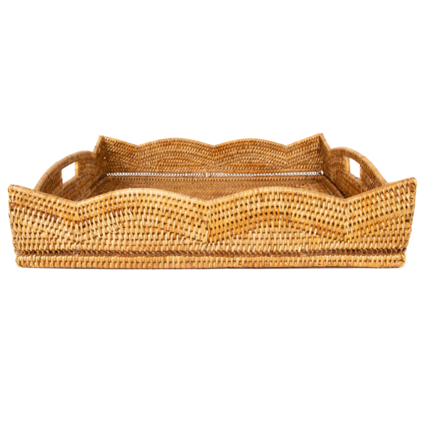 24" Square Scalloped Tray