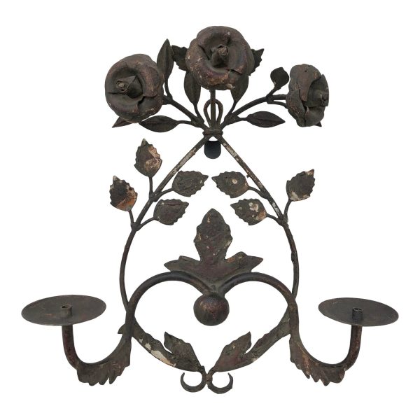 Iron Rosette Candle Sconce (Medium)