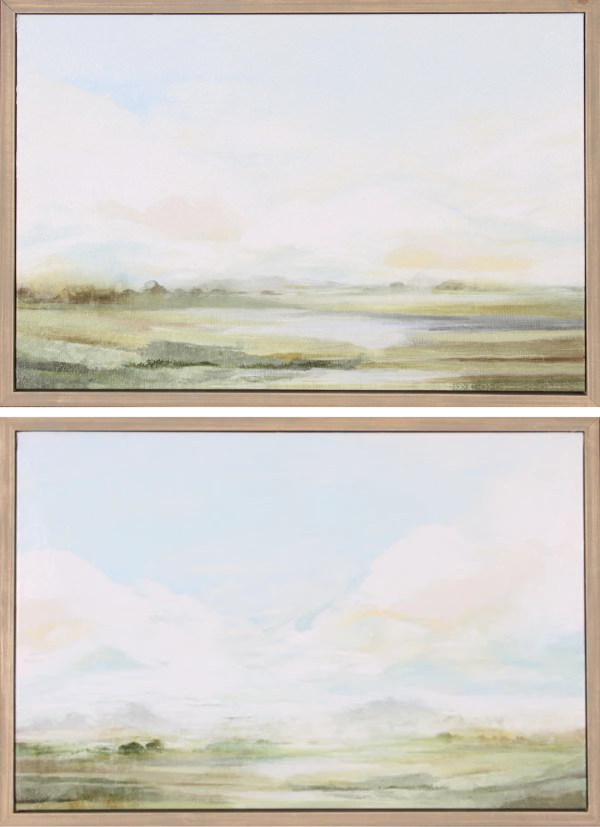Decorative framed canvas landscape painting, pairs with Beach Music