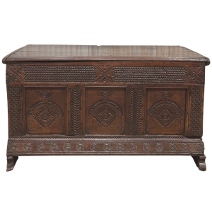 English Carved Oak Blanket Chest #2