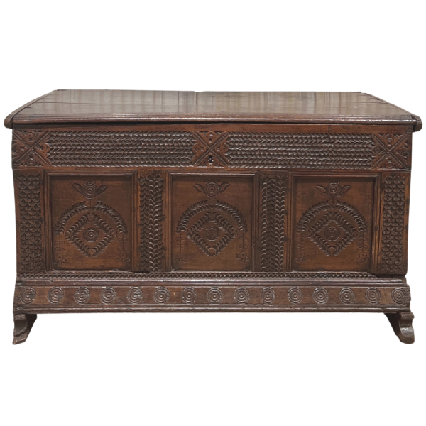 English Carved Oak Blanket Chest #2