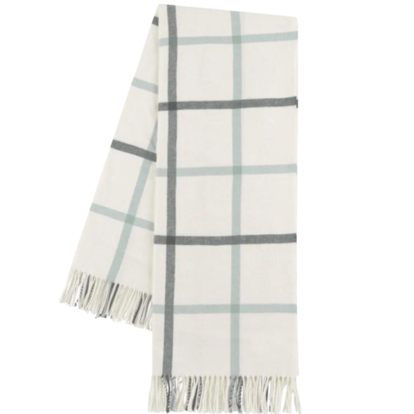 Charcoal & Seaglass Tattersall Plaid Throw