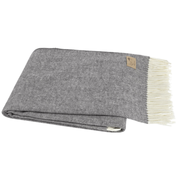 Italian Herringbone Throw - Charcoal