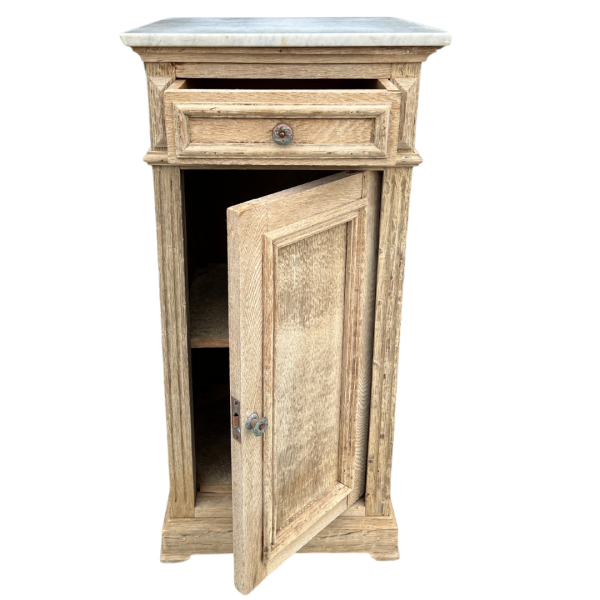 French Bleached Oak Bedside Table