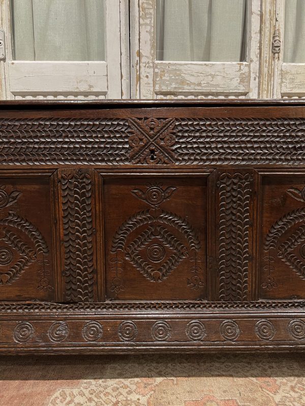 Hand-Carved Oak Chest