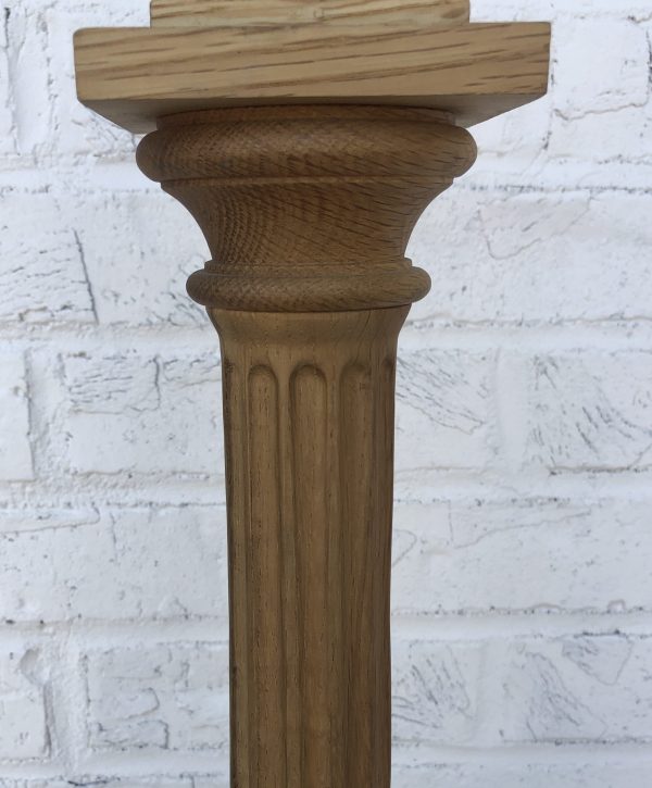 Oak Column Table Lamp