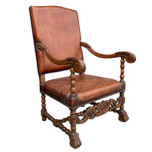 English Clawfoot Leather Chair