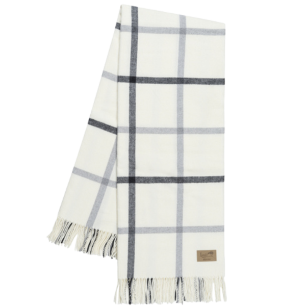 Light Grey & Graphite Tattersall Plaid Throw