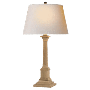 Oak Column Table Lamp