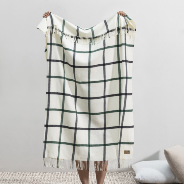Buy Pine & Graphite Tattersall Plaid Throw