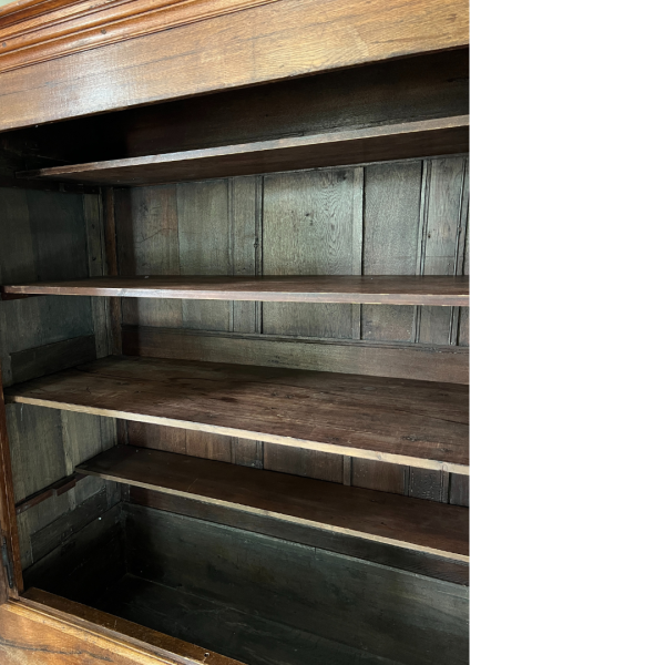 "Stylish Belgian oak armoire cabinet with elegant finish