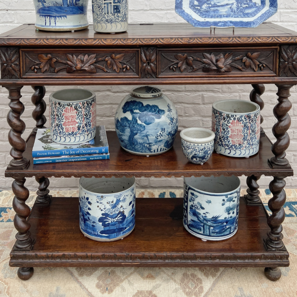 Ceramic planter with bird motif design