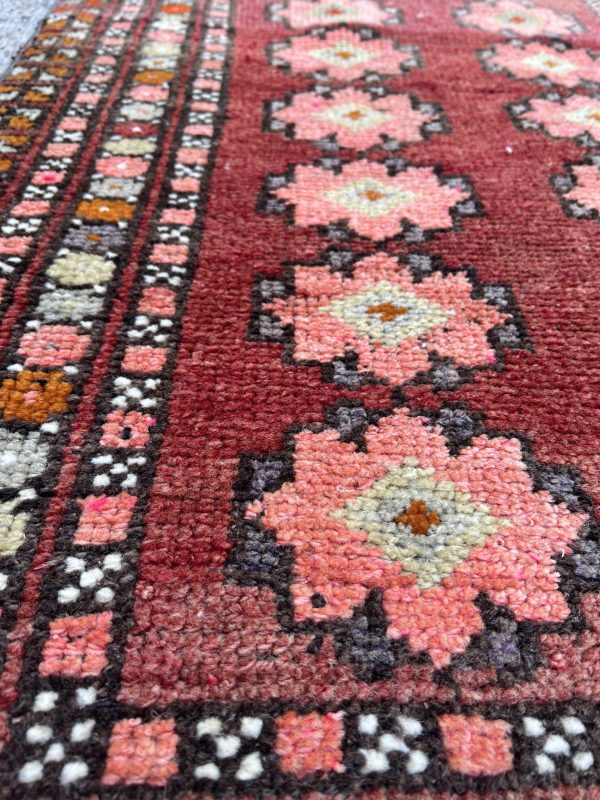 Hand-knotted Turkish wool runner in muted colors