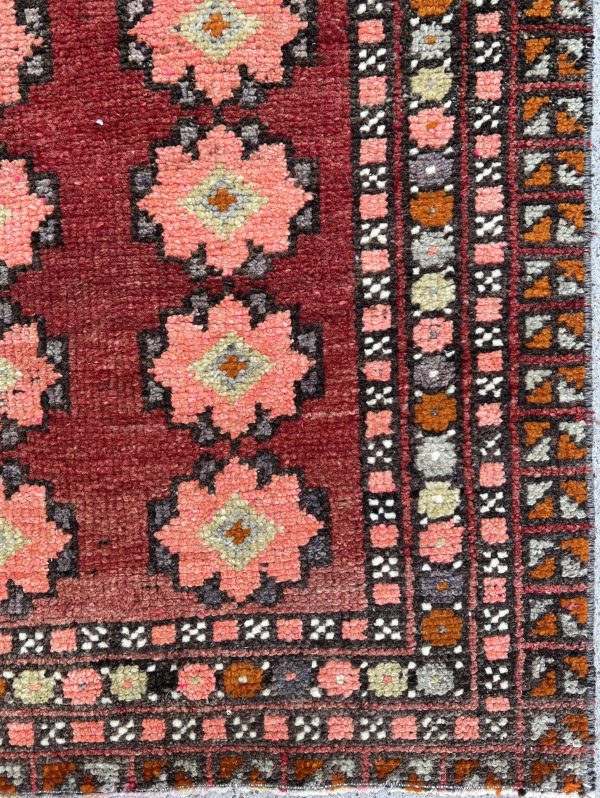 Superbloom vintage Turkish runner rug 2’6 x 10’4
