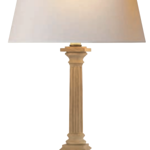 Oak Column Table Lamp