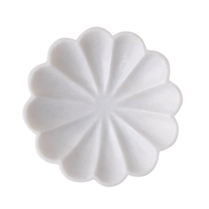 9" Scalloped Marble Accent Bowl