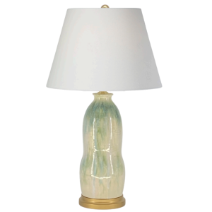 Charlie West Gourd Table Lamp in Watercolor Green