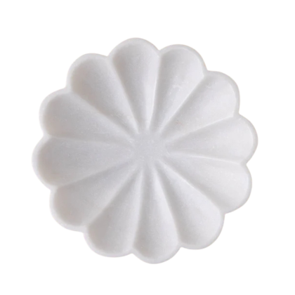 9 Scalloped Marble Accent Bowl 1