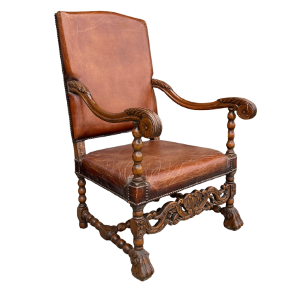 Leather Clawfoot Chair 1
