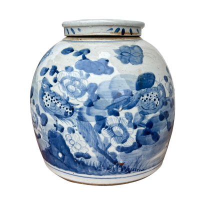 Lidded Ginger Jar with Bird Motif