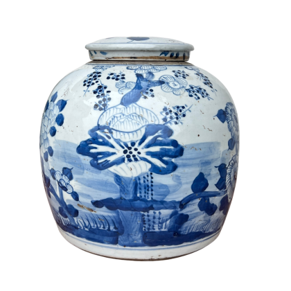 Lidded Ginger Jar with Floral Motif
