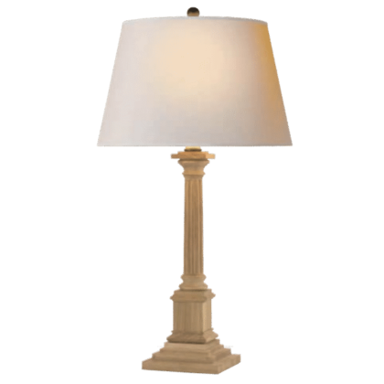 Oak Column Table Lamp