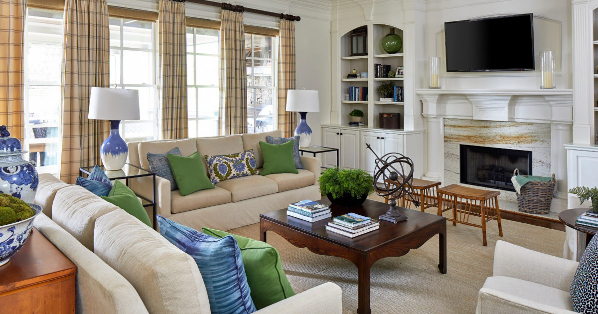 Living room designed by Laura Ramsey Interiors is a great example of how to choose furniture for a room